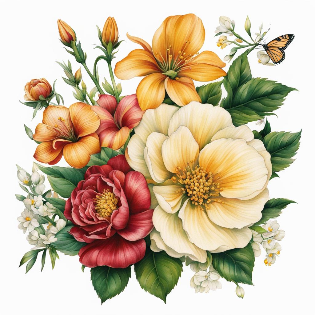 August birth flower tattoo, Tattoos representing the birth flower for the month of August. colors, tattoo patterns, clean white background