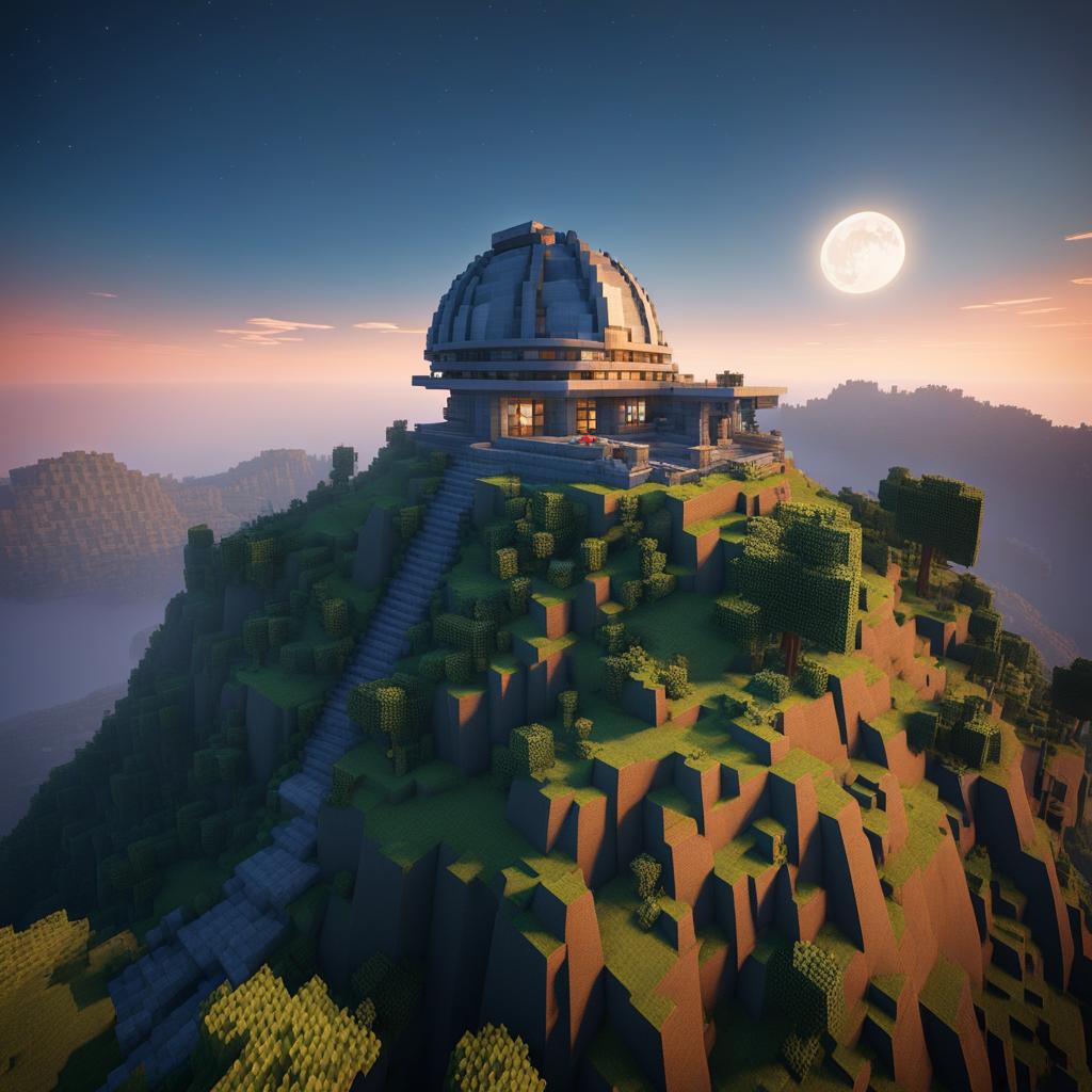 observatory atop a mountain for stargazing - minecraft house ideas minecraft block style