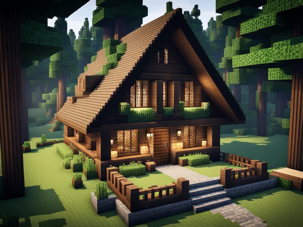 cozy wooden cottage in a dense forest - minecraft house design ideas minecraft block style