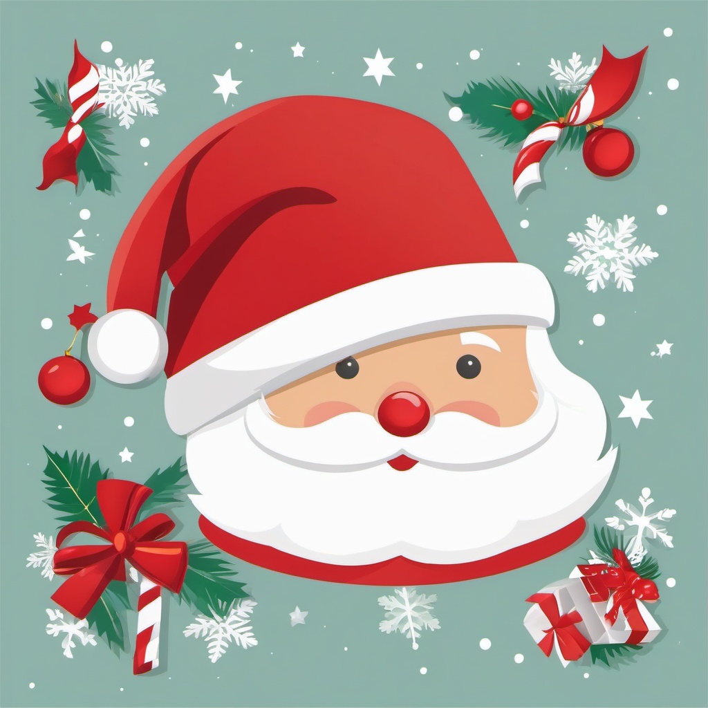 Santa Hat Clipart,Decorating a festive holiday party invitation  simple, 2d flat