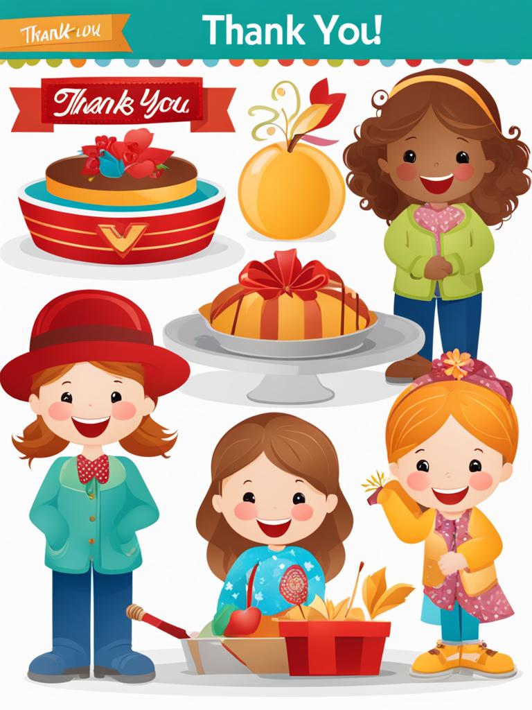 thank you clipart,expressing gratitude with a heartwarming smile 