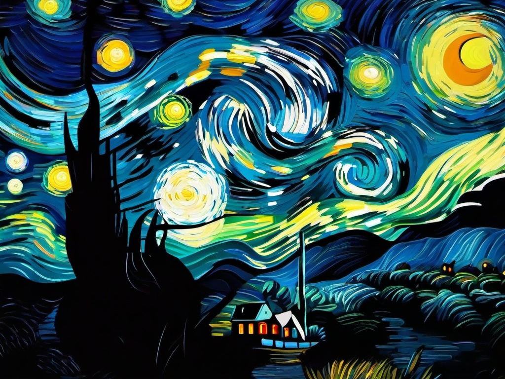 Van Gogh Starry Night Hd Wallpaper  