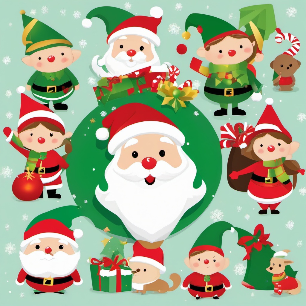 Holiday clipart - holiday characters like Santa and elves  