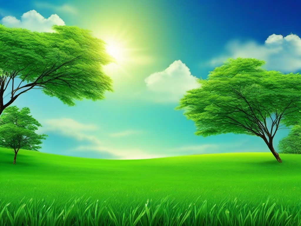 Blue Sky Green Grass Background  ,desktop background wallpaper