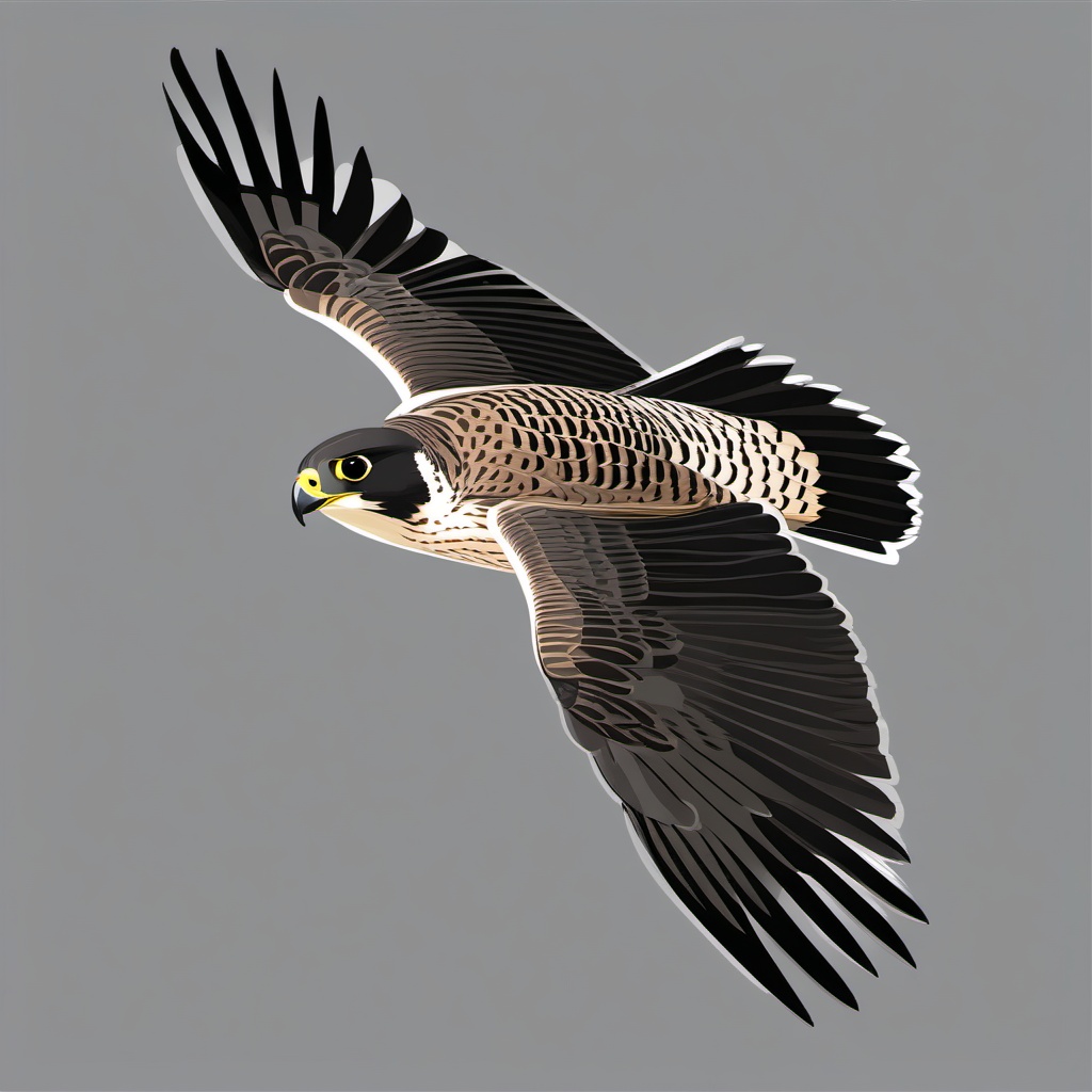 Peregrine Falcon clipart - Fastest bird in the world in full flight, ,color clipart vector style