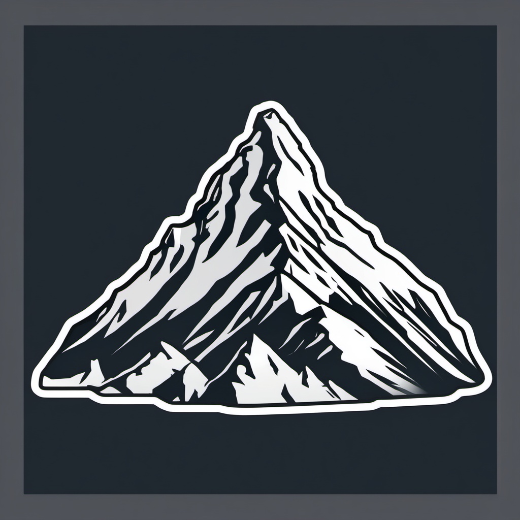 Matterhorn sticker- Iconic mountain on the Swiss-Italian border, , sticker vector art, minimalist design