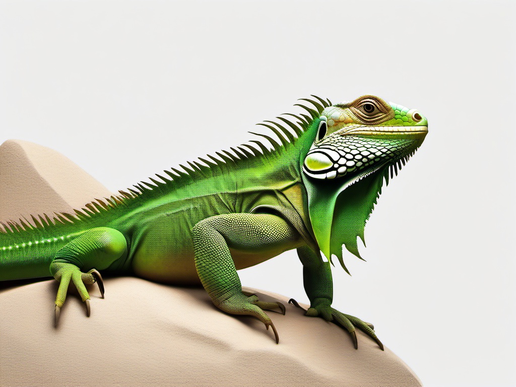 Iguana cartoon  minimal, white background