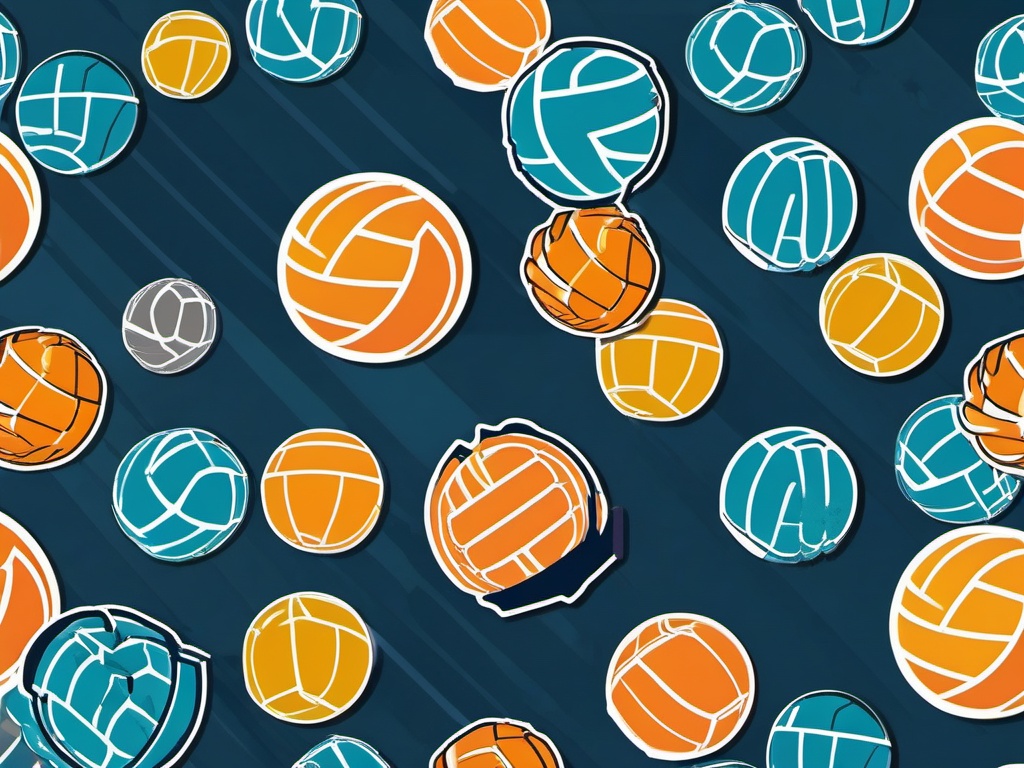 Volleyball Spike Sticker - Court domination, ,vector color sticker art,minimal