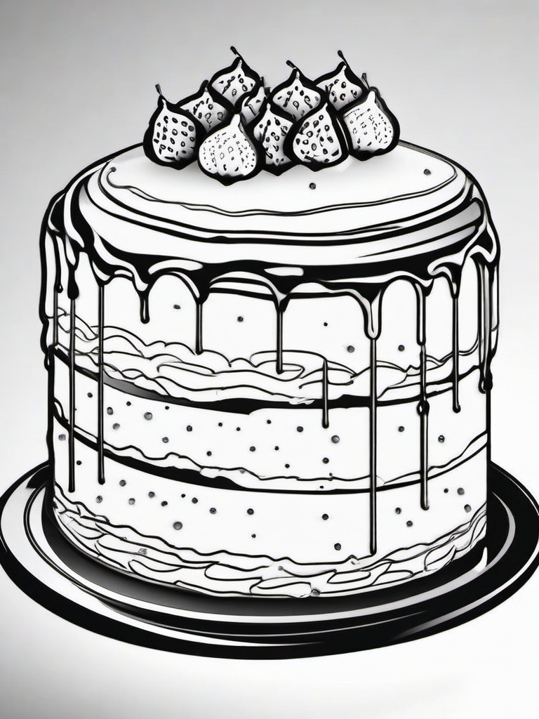 Cake Coloring Pages - Simple pound cake with a sugar glaze  simple coloring pages