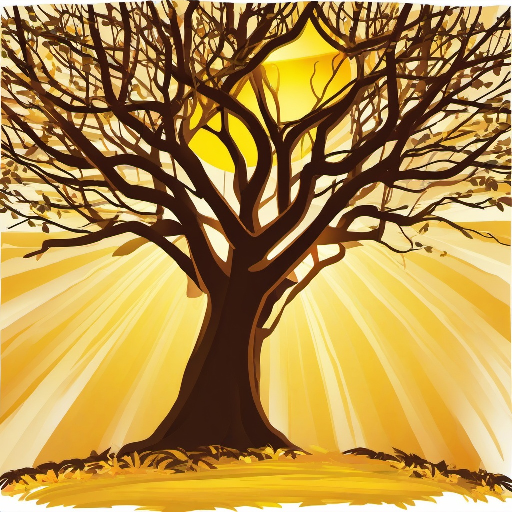 Sunshine clipart - sunshine peeking through tree branches  