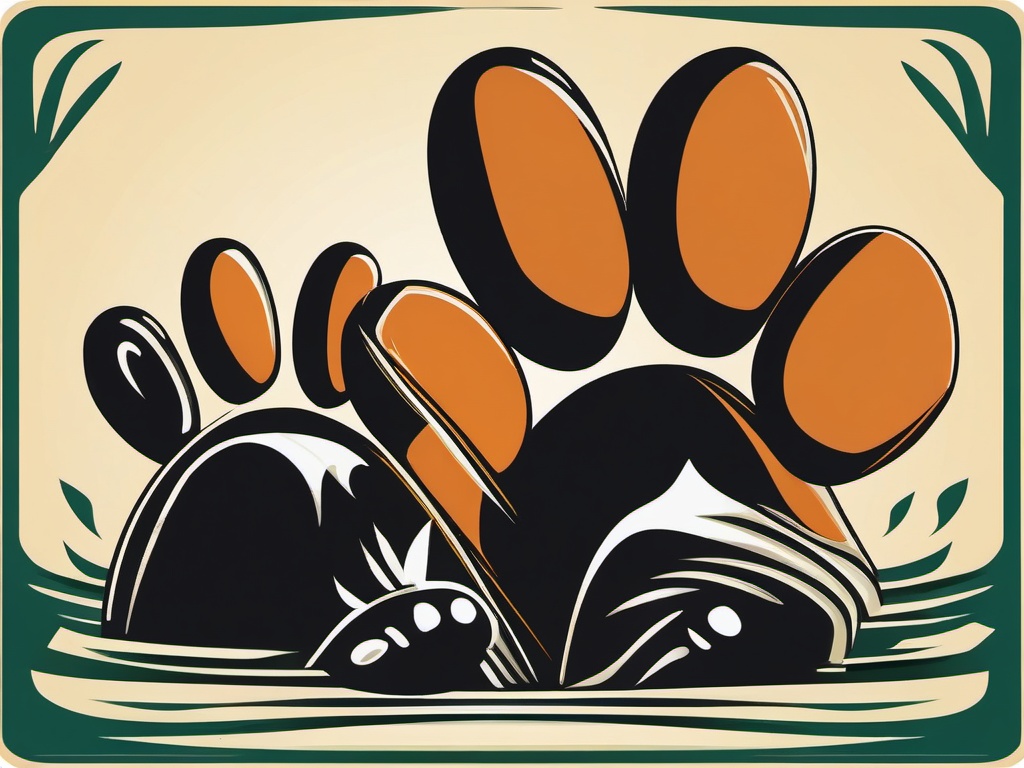 Paw Print Clip Art,Illustrating an animal shelter poster  simple, 2d flat