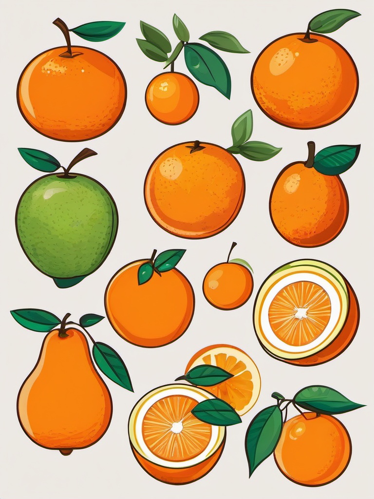 Orange clipart - bright orange fruit  clipart