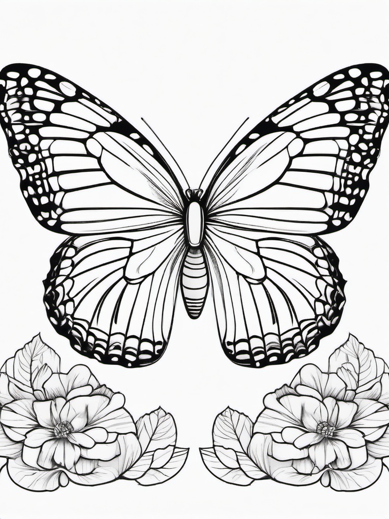 Realistic Butterfly Coloring Pages - Detailed Illustrations of Nature’s Beauty  minimal black outline printable sheet, coloring page