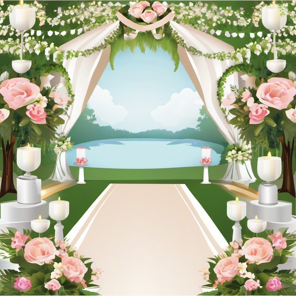 Wedding clipart - wedding venue beautifully decorated  