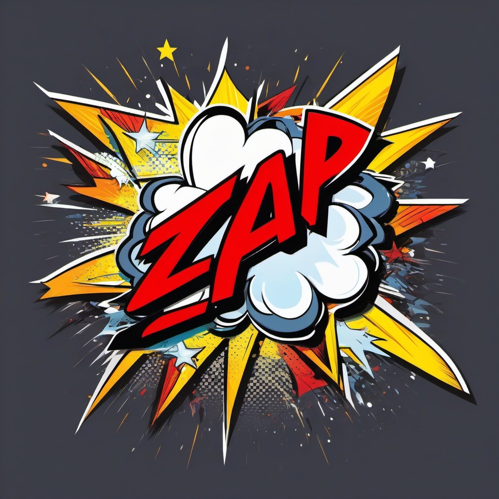 Comic book zap sticker- Dynamic and electrifying, , sticker vector art, minimalist design