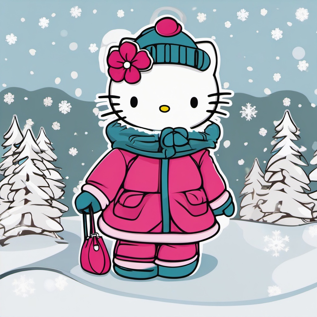 Hello Kitty clipart - Hello Kitty in winter clothes  clipart