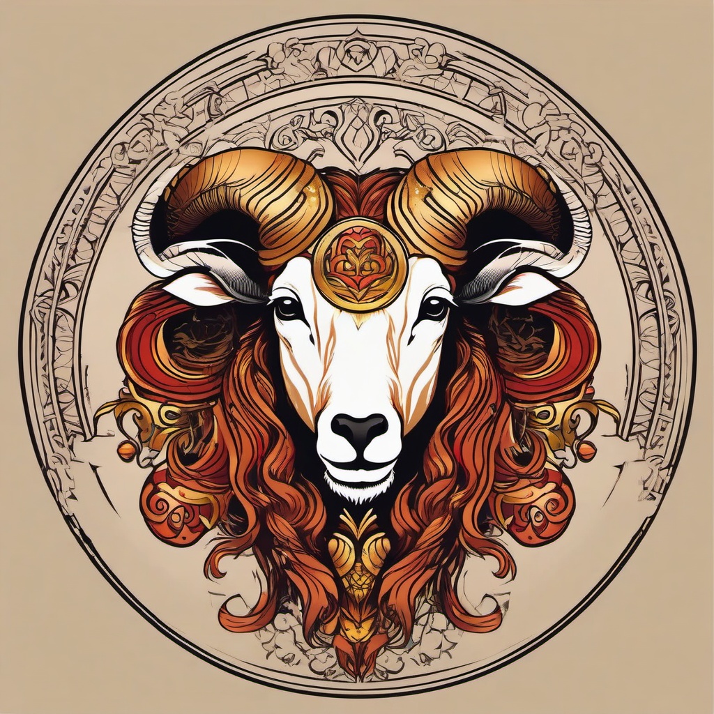 aries goddess tattoo  simple vector color tattoo