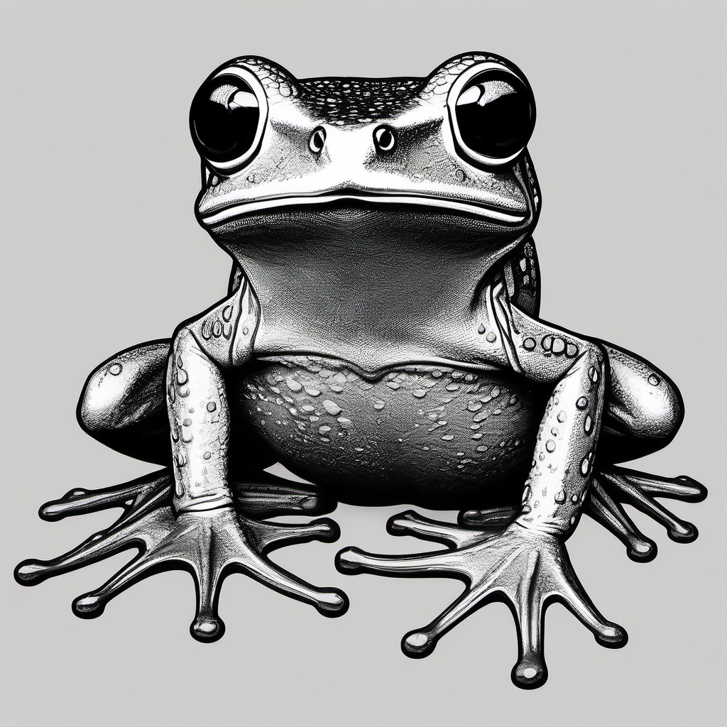 drawing of central American tree frog  minimal rough sketch scribbles,doodles,black and white