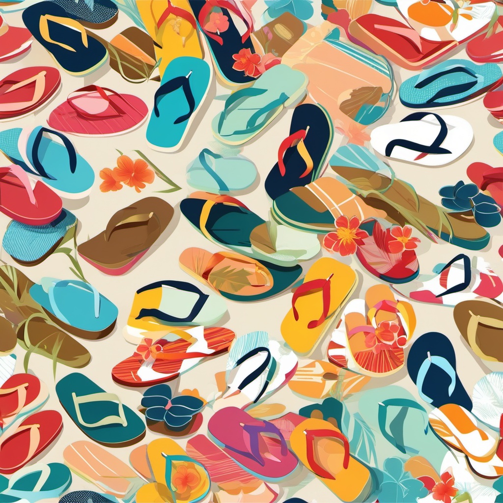 Flip Flops clipart - Comfortable flip flops for the beach, ,vector color clipart,minimal