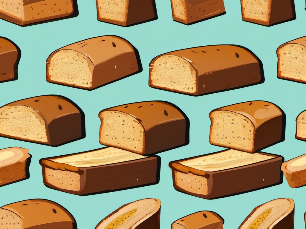 Banana Bread Slices Clipart - Slices of freshly baked banana bread.  color vector clipart, minimal style