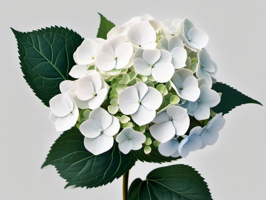 Hydrangea Tattoo - Tattoo featuring the hydrangea flower, symbolizing gratitude and heartfelt emotions.  simple color tattoo,minimalist,white background