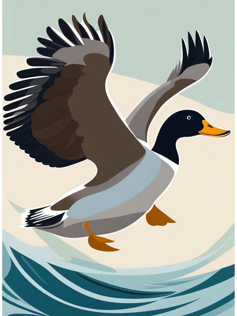 duck clipart - gliding gracefully on the calm water. 