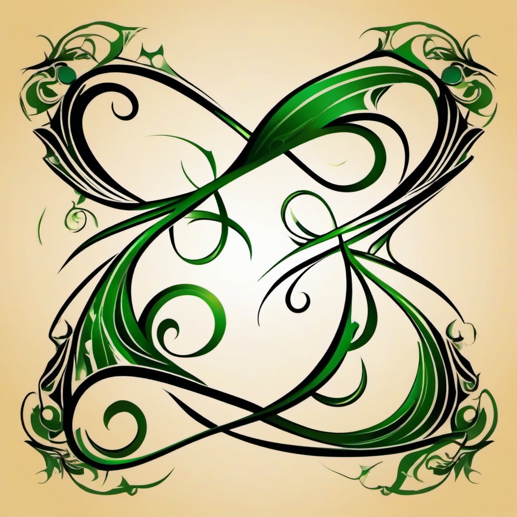 tribal vine tattoo  simple vector color tattoo