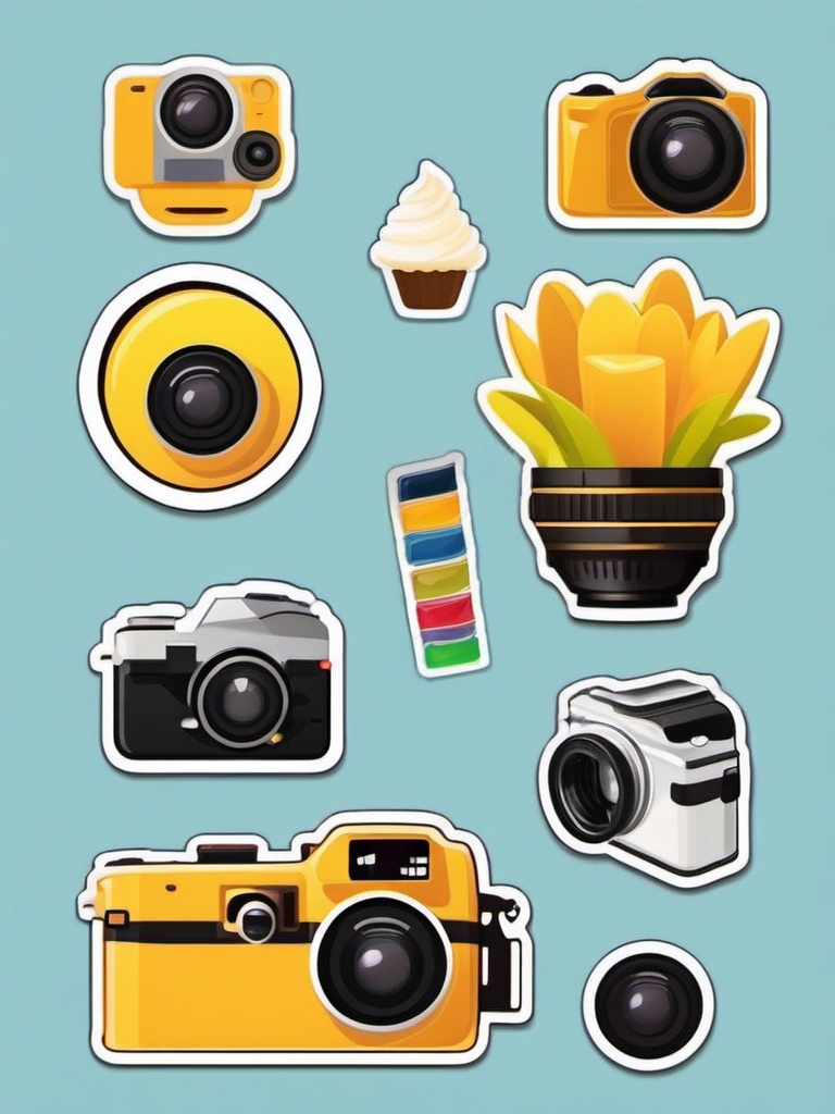 Camera Emoji Sticker - Picture-perfect moment, , sticker vector art, minimalist design