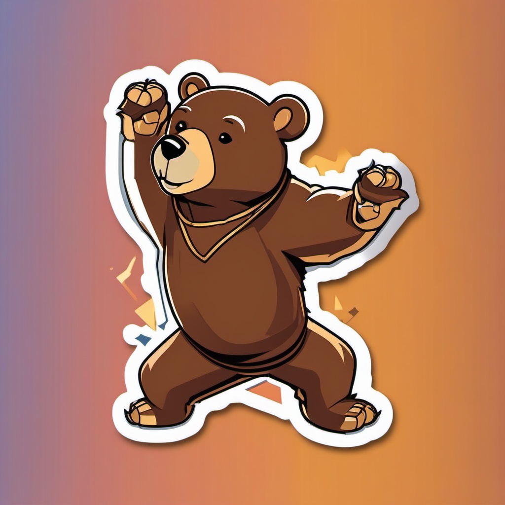 Breakdancing Bear sticker- Ursine Groove Moves, , sticker vector art, minimalist design