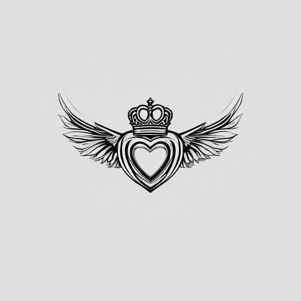 minimalist claddagh tattoo  simple color tattoo,minimal,white background