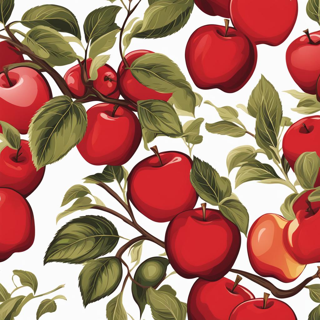 apple clipart - juicy and red, ready for picking. 