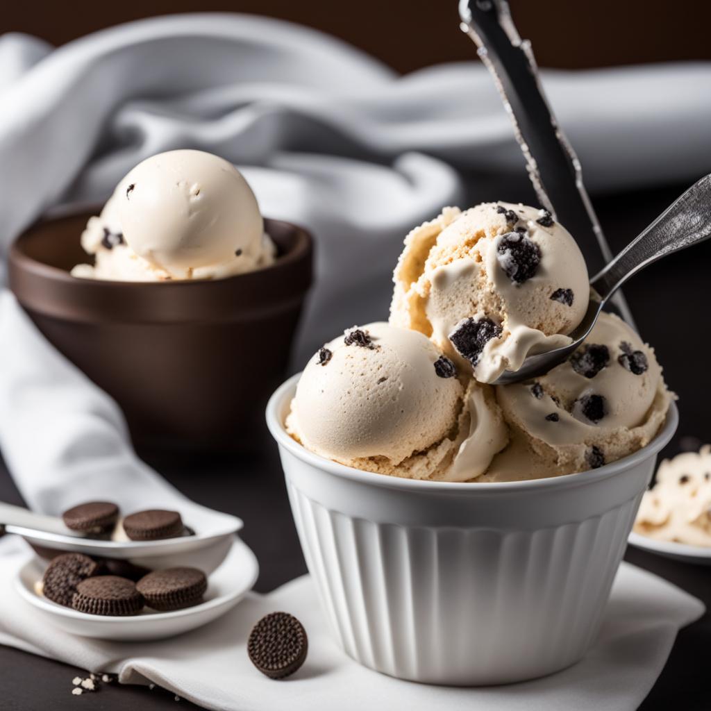 cookies and cream ice cream enjoyed while watching a movie in a home theater. 