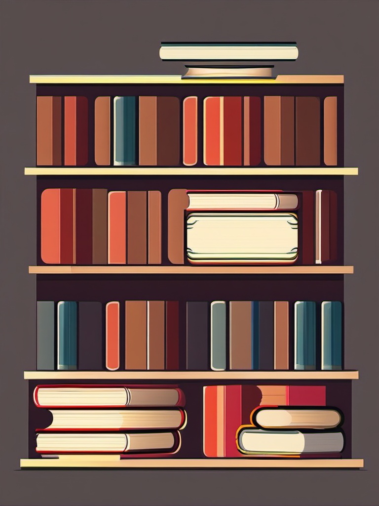 Clipart Stacked Books,Decorating a library poster with clipart of stacked books  simple, 2d flat