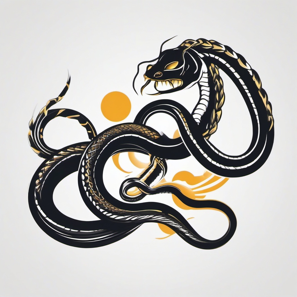 Snake Scorpion Tattoo - Embrace edgy and dangerous aesthetics with a tattoo featuring both a snake and a scorpion.  simple vector color tattoo,minimal,white background