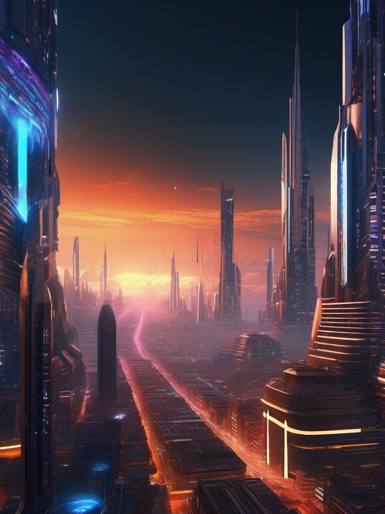 Computer Wallpaper 4K - Futuristic 4K Sci-Fi Cityscape, Urban Futurism  intricate patterns, splash art, wallpaper art