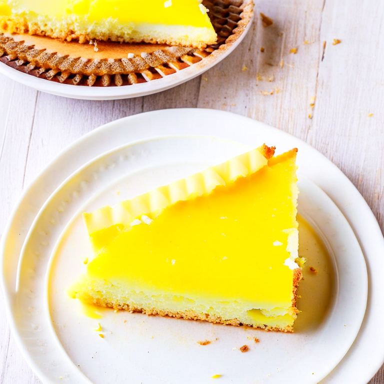 a slice of silky lemon tart, with a zesty lemon curd filling and a buttery, crumbly crust. 