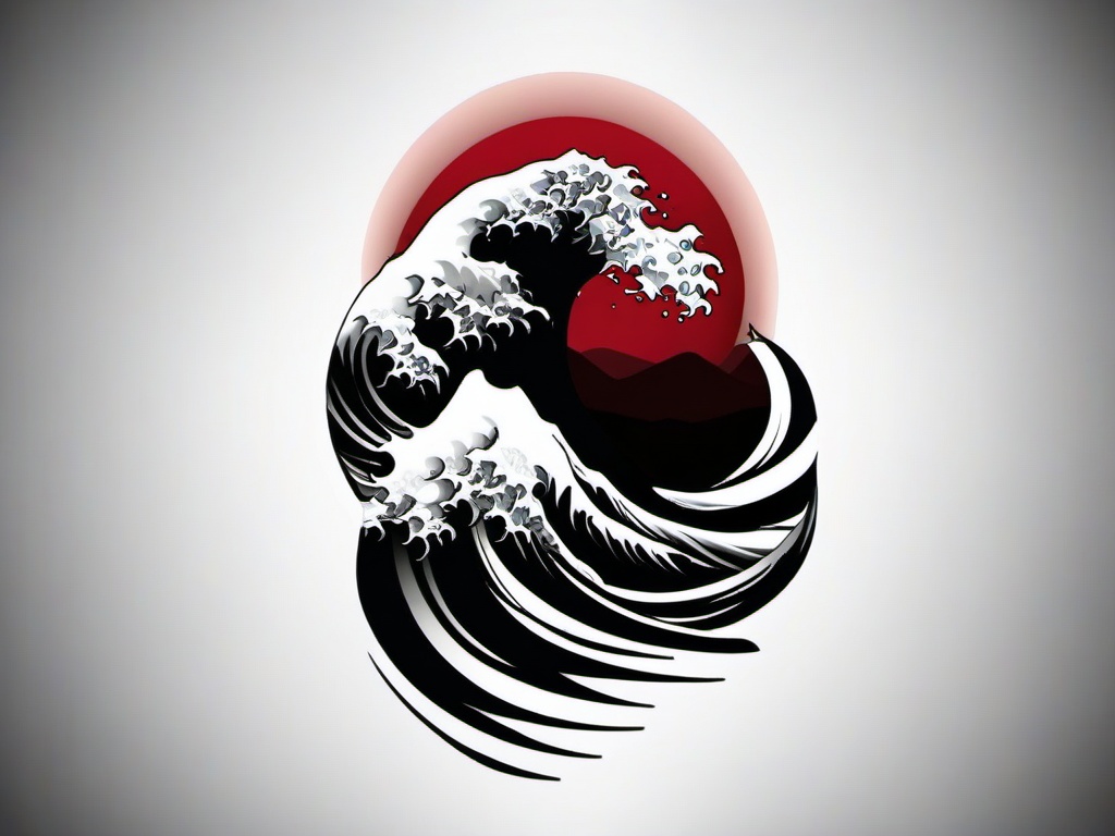 Bad Wave Tattoo - A rebellious or unconventional take on wave tattoos, expressing a unique and edgy style.  simple tattoo design