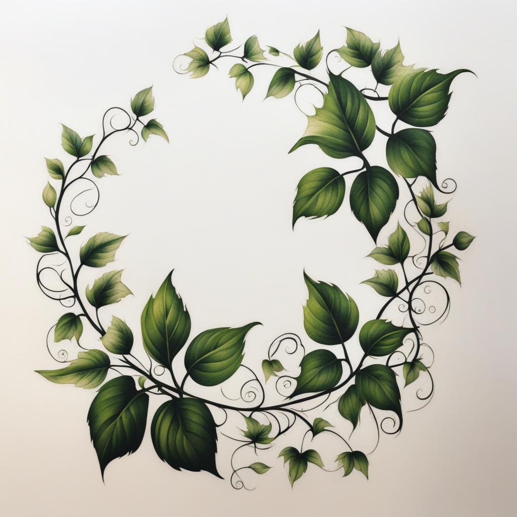 vine tattoo, symbolizing growth, connection, and natural beauty. 