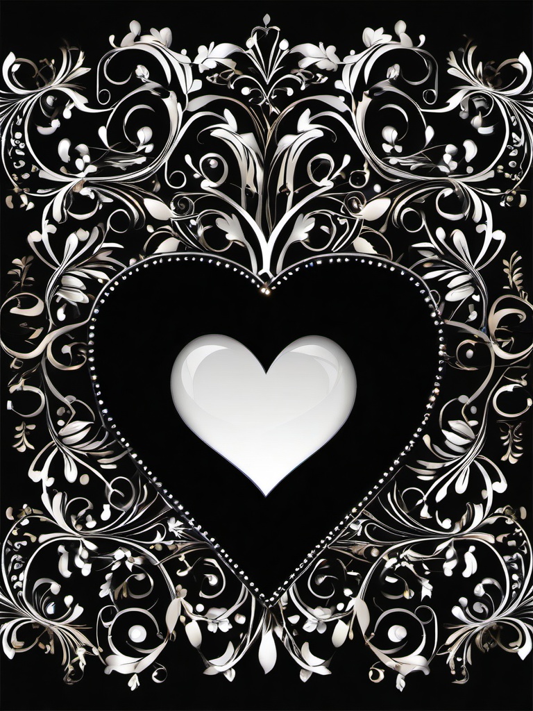 Black Wallpaper Love Heart  ,desktop background wallpaper