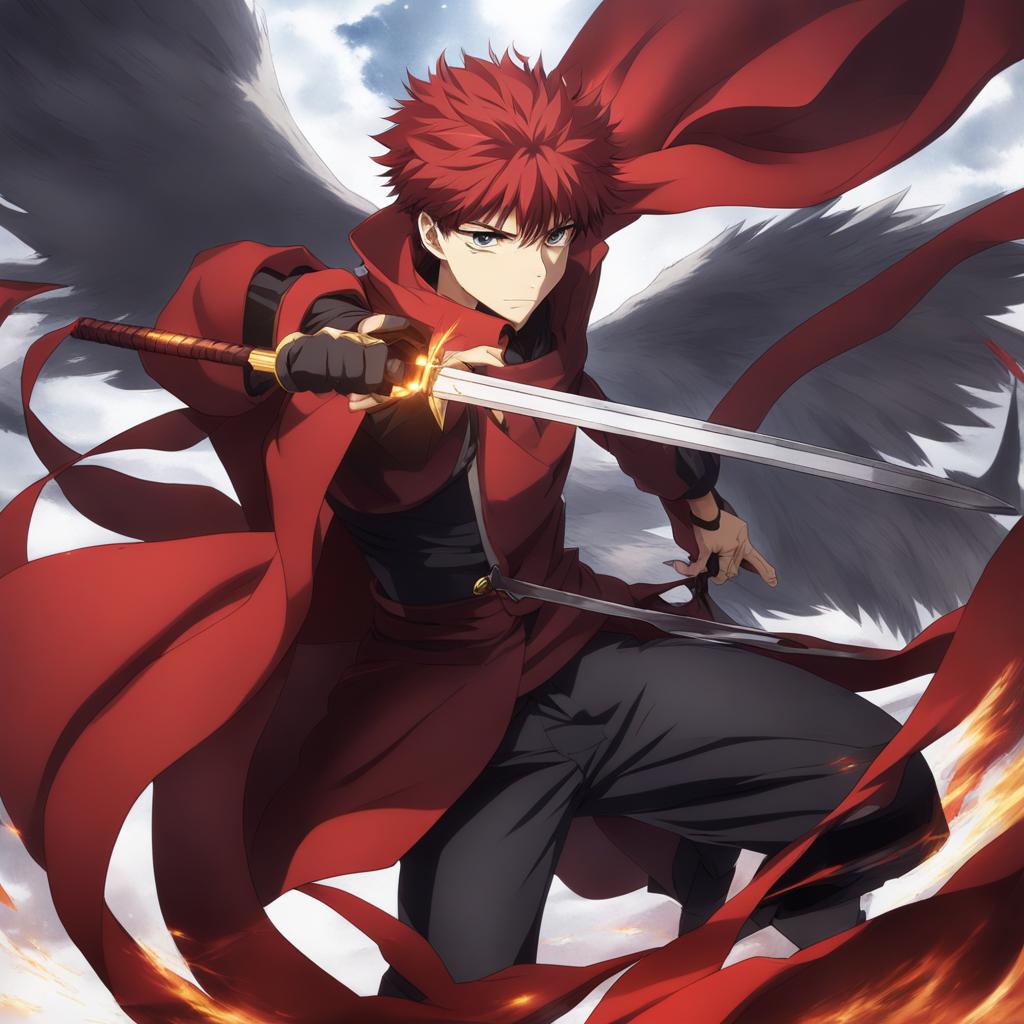 shirou emiya - projects formidable weapons in battles against mythical beasts. 