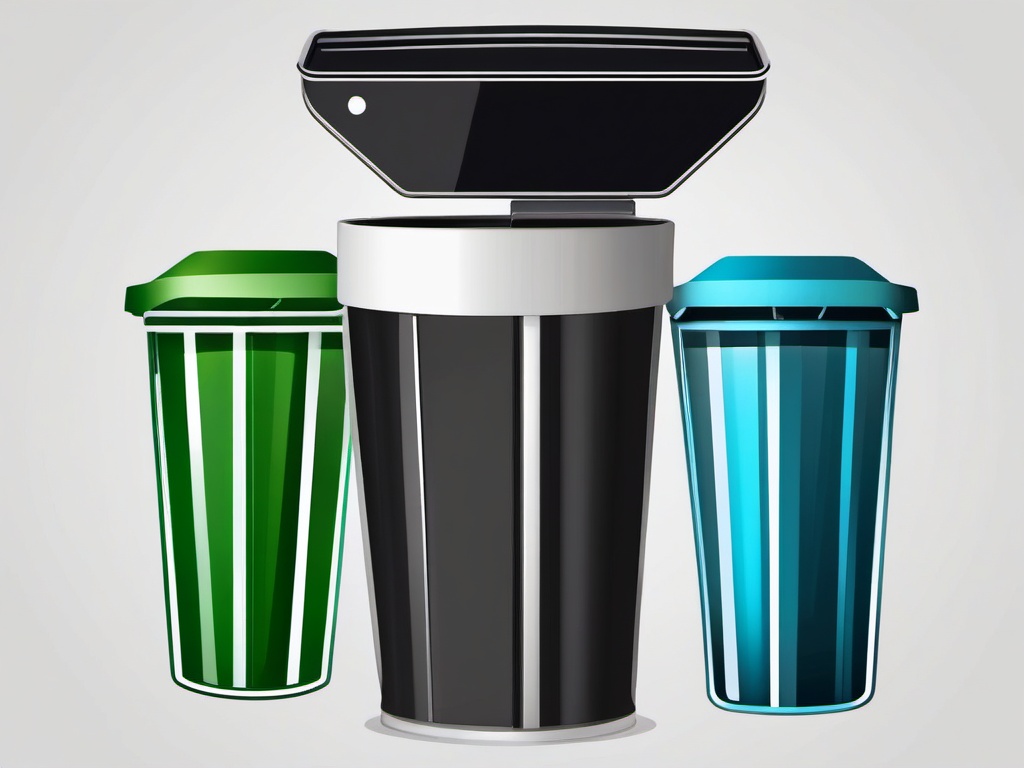 Trash can icon - Trash can for waste disposal,  color clipart, vector art