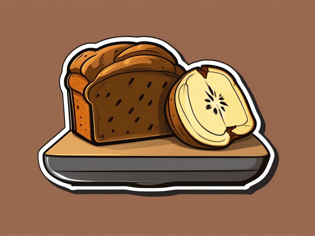 Banana Bread Slice Sticker - Enjoy the moist and banana-infused goodness of a slice of banana bread, , sticker vector art, minimalist design