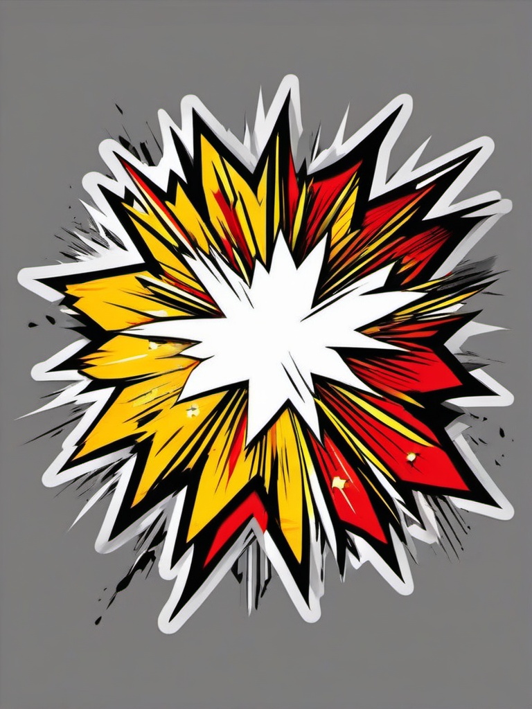 Comic book burst lines sticker- Dynamic and explosive, , sticker vector art, minimalist design