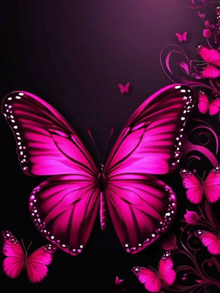 Dark Pink Butterfly Wallpaper  ,mobile iphone background wallpaper