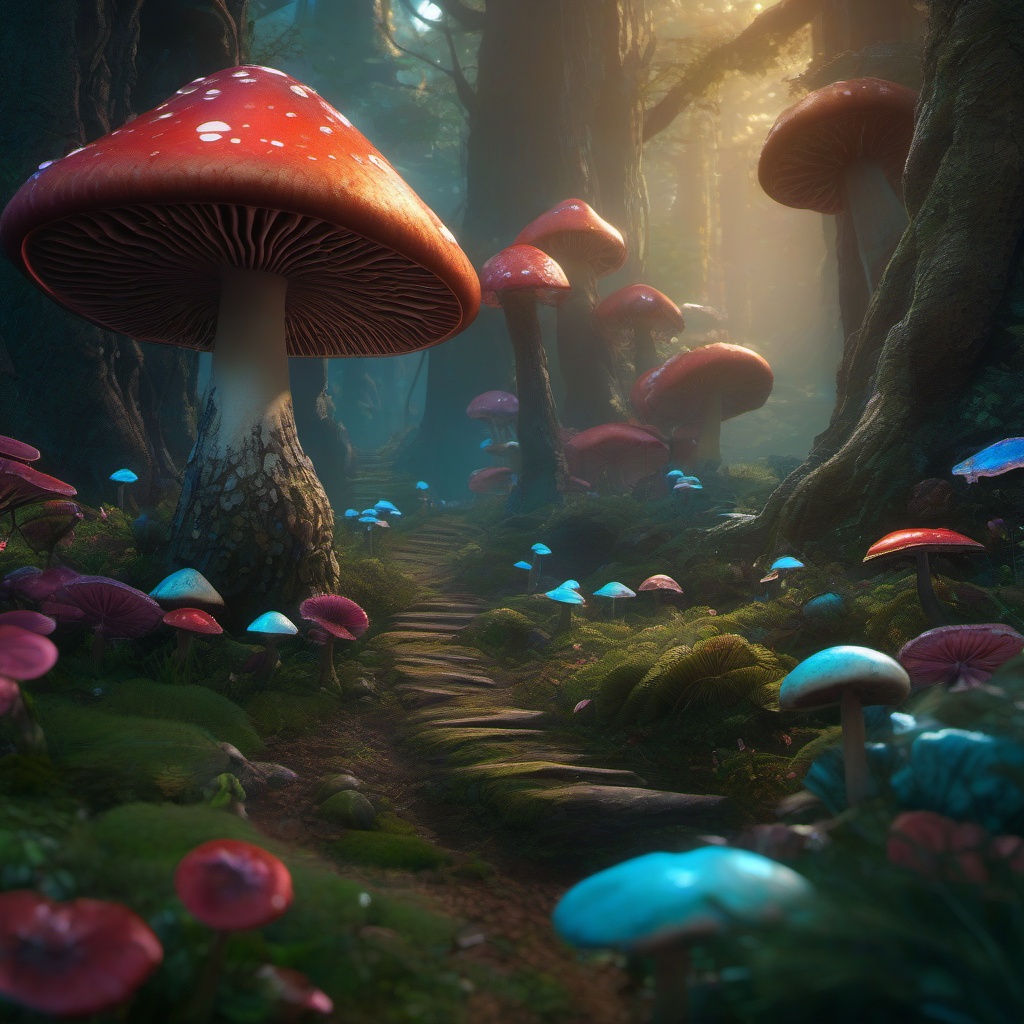 Myconid Sporeling in a Mushroom Forest detailed matte painting, deep color, fantastical, intricate detail, splash screen, complementary colors, fantasy concept art, 8k resolution trending on artstation unreal engine 5