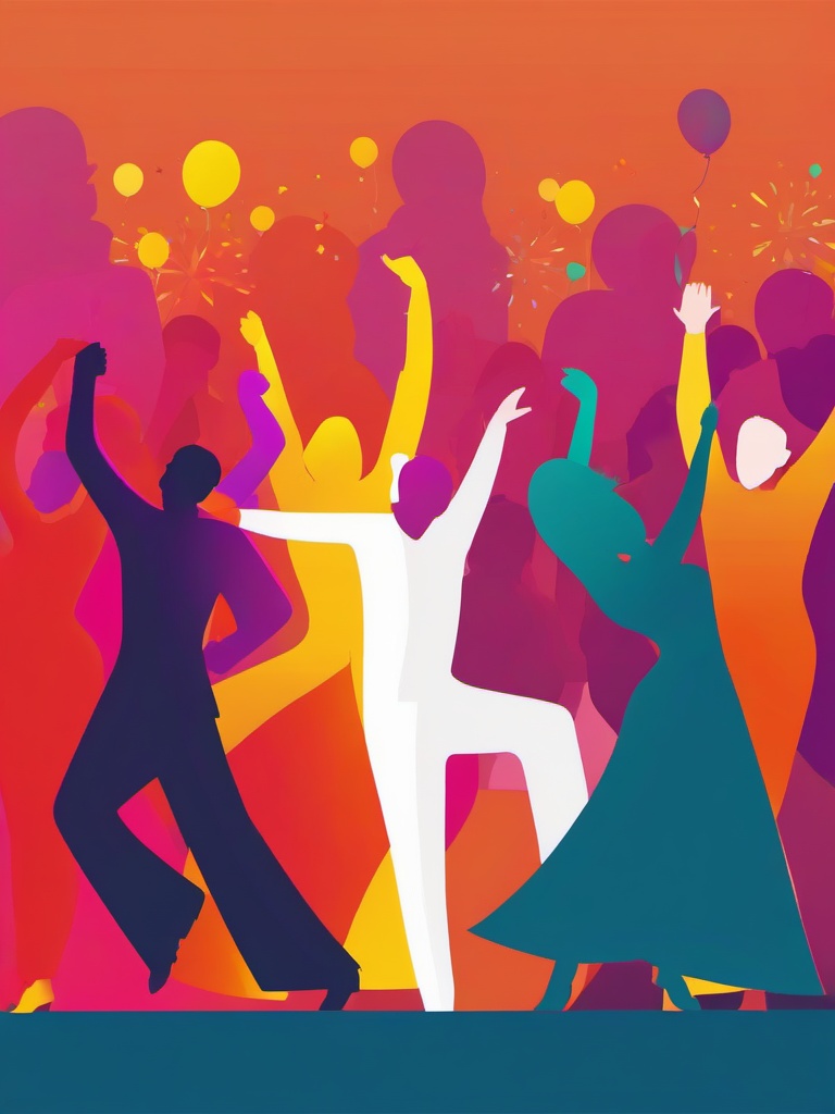 Person clipart - person dancing at a celebration  color,minimalist,vector clipart