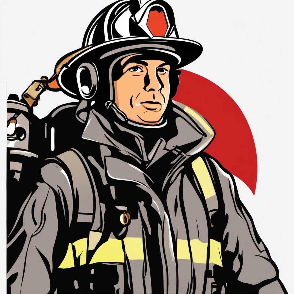 Fireman clipart - fireman in full gear  vector clipart