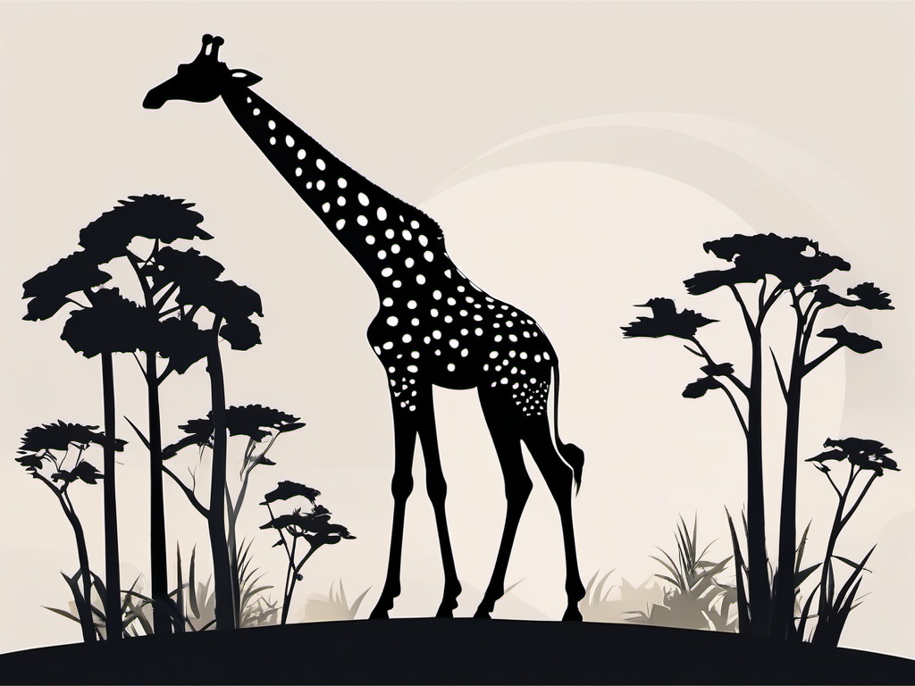 Giraffe clipart - Tallest land animal with a long neck and spotted coat, ,vector color clipart,minimal