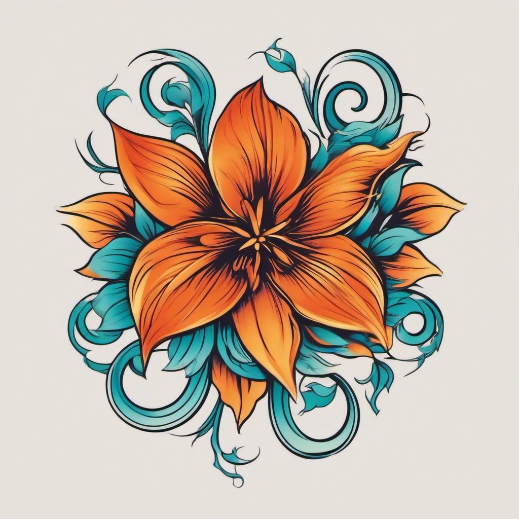 pisces flower tattoo  simple vector color tattoo