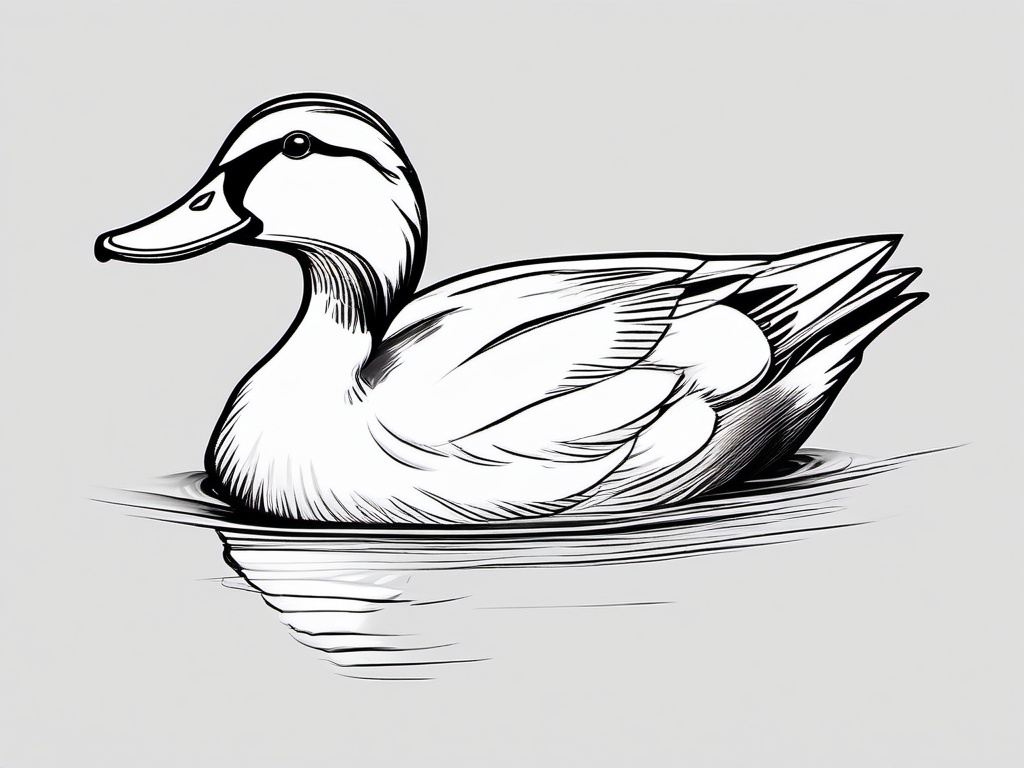 simple drawing of a duck  minimal rough sketch scribbles,doodles,black and white